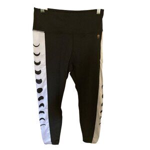 C&C California Black High Waist Cropped Workout Leggings Moon Medium